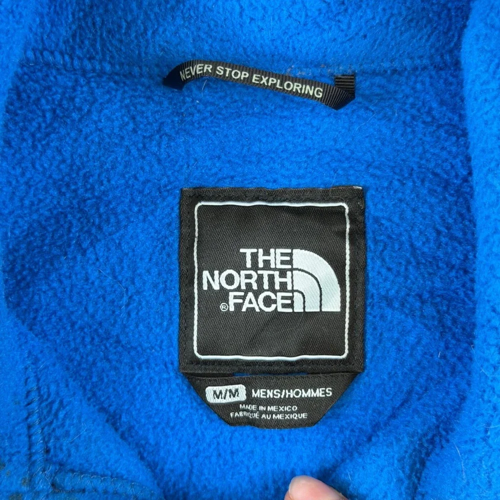 The North Face Denali Fleece Jacket Mens Medium Blue Navy Full Zip Pit Zips